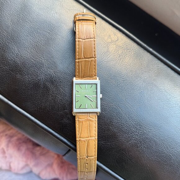 Breda Virgil Mens Watch Moss Green Croc - Picture 3 of 6